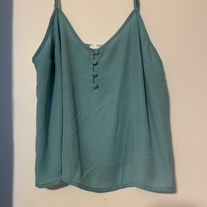 Teal crop top with buttons
